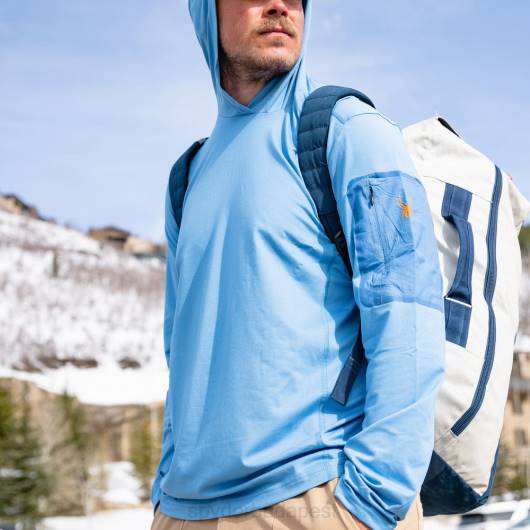 ruházat Spyder íves grafén tech kapucnis pulcsi chambray férfiak 0HJB212